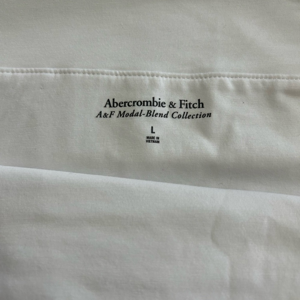 Abercrombie & Fitch Modal-Blend White Off-Shoulder Ruched Top Size L - Picture 6 of 9